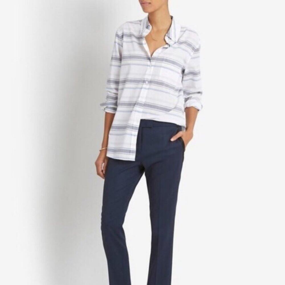 EQUIPMENT Striped Femme Margaux Cotton Button Shirt Long Sleeve SMALL Business